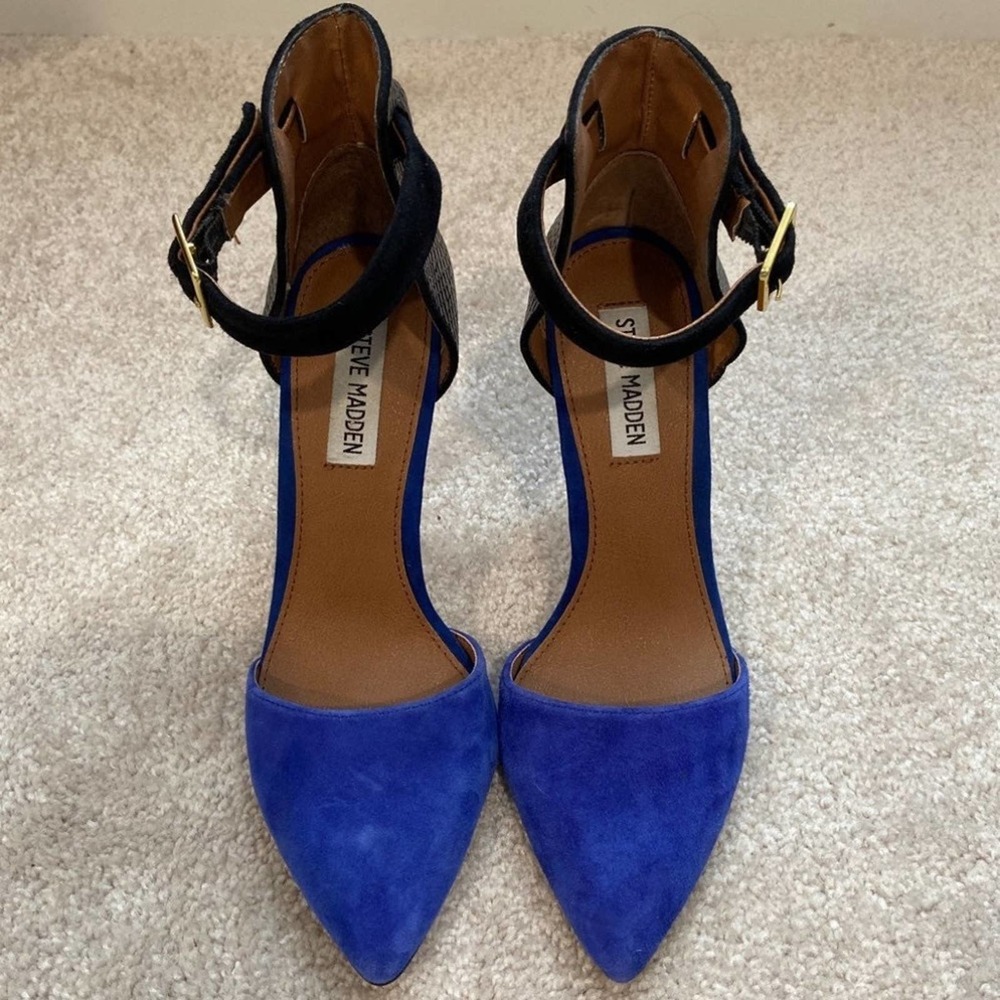 Royal Blue Suede Pointed Toe Steve Madden Heels